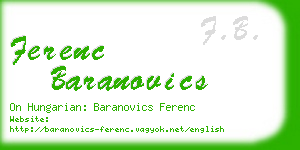 ferenc baranovics business card